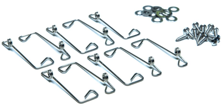 Zaczep UNIWERSALNY,SPRĘŻYNKA wkręty podkładki 100 + 100 + 100 szt
