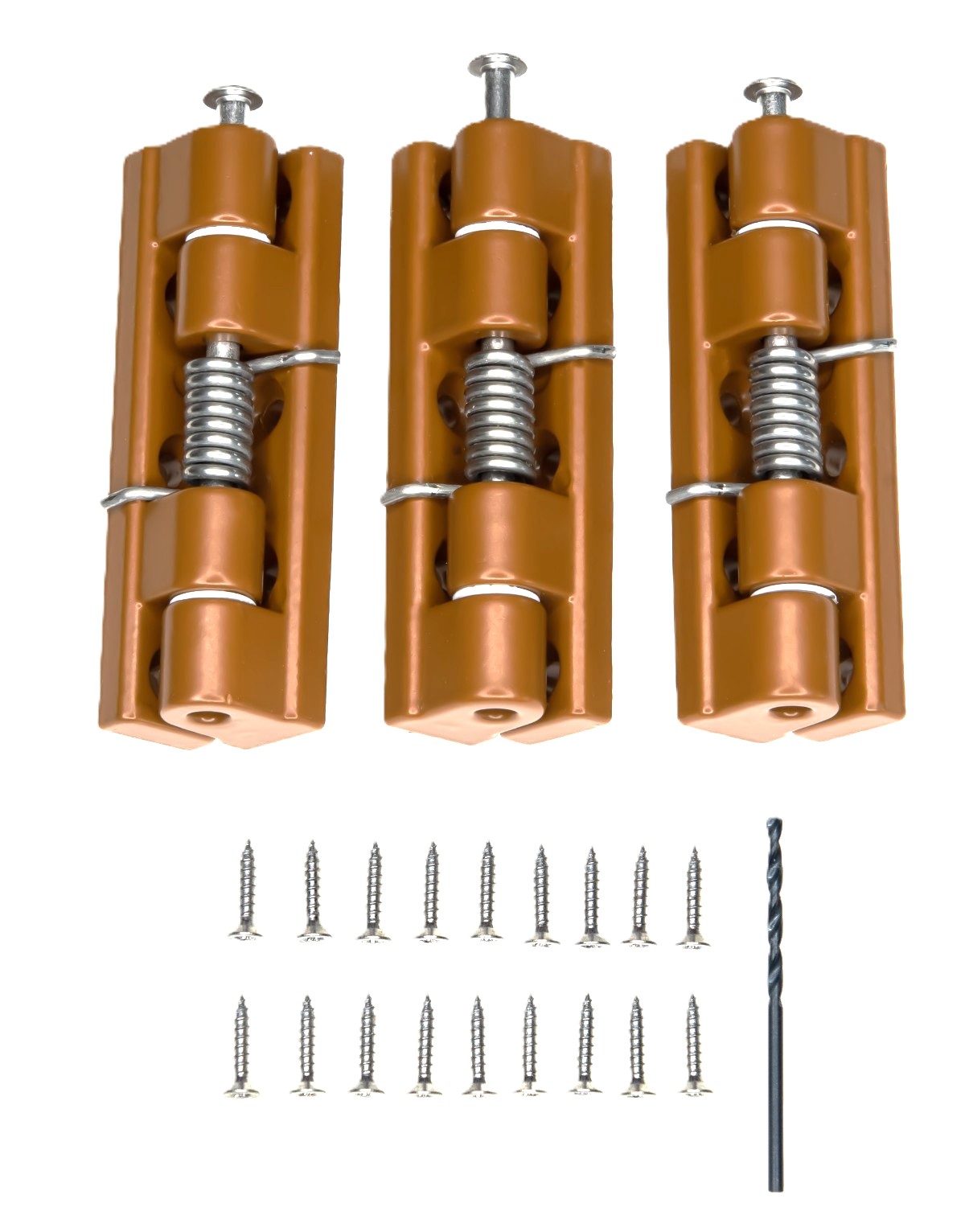 3x Zawias Samozamykający ze sprężyną, metalowy WINCHESTER + zestaw montażowy